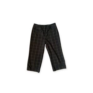 Larry Levine Plaid Cropped capri Pants mid rise